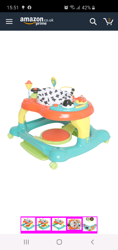 mychild roundabout 4 in 1 activity walker citrus